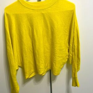 Yellow bat wing cropped sweater